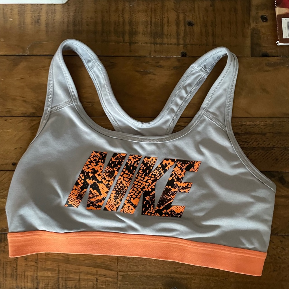 Orange & Gray Nike Sports Bra
